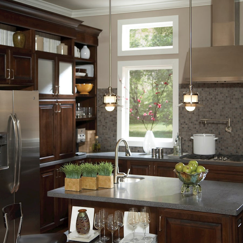 Quoizel 1 Light New England Mini Pendant in Brushed Nickel