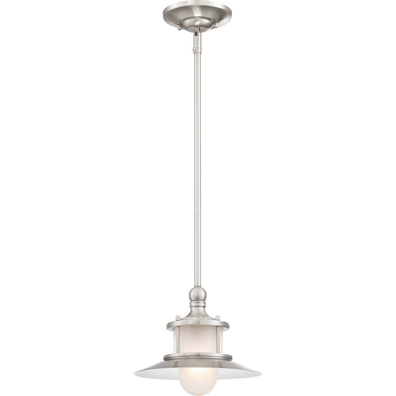 Quoizel 1 Light New England Mini Pendant in Brushed Nickel
