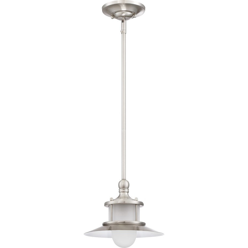 Quoizel 1 Light New England Mini Pendant in Brushed Nickel