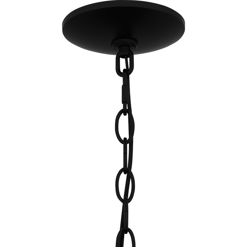 Quoizel Noland 10in 1-Light Outdoor Hanging Lantern | Coastal Matte Black and Clear Glass | Covered Patio & Porch | 10 x 10 x 17 in | Model NAD1910MBK