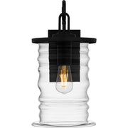 Quoizel Noland 11in 1-Light Outdoor Wall Lantern | Coastal Matte Black and Clear Glass | Front Porch & Entryway | Model NAD8408MBK
