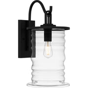 Quoizel Noland 14in 1-Light Outdoor Wall Lantern | Coastal Matte Black and Clear Glass | Front Porch & Entryway | 10.5 x 14 x 21 in | Model NAD8410MBK