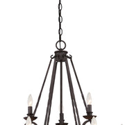 Quoizel Noble 32in 9-Light Chandelier | Traditional Rustic Black Steel and Walnut Wood | Dining Room & Foyer | 32 x 32 x 36 in | Model NBE5009RK