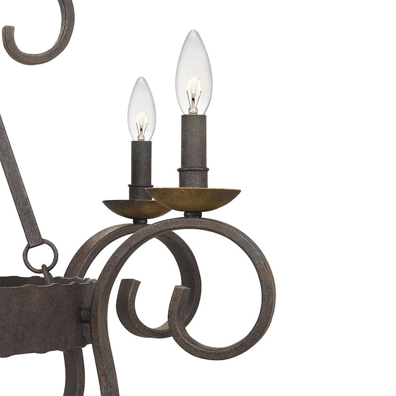 Quoizel Noble 18 Light Chandelier, Rustic Black