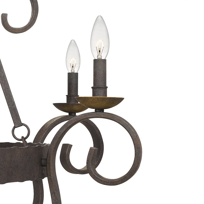 Quoizel Noble 18 Light Chandelier, Rustic Black