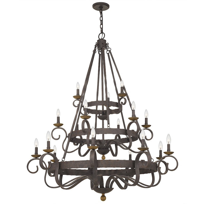 Quoizel Noble 18 Light Chandelier, Rustic Black