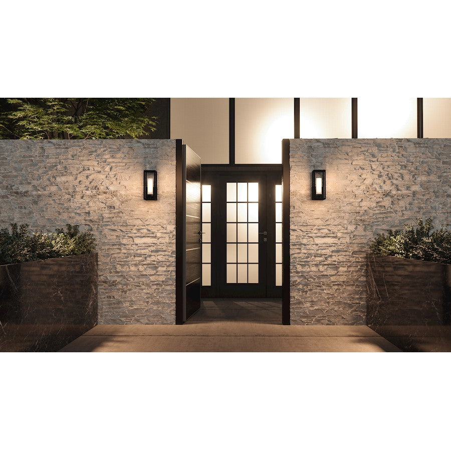Quoizel Neville 1 Light Outdoor Lantern, Matte Black/Etched
