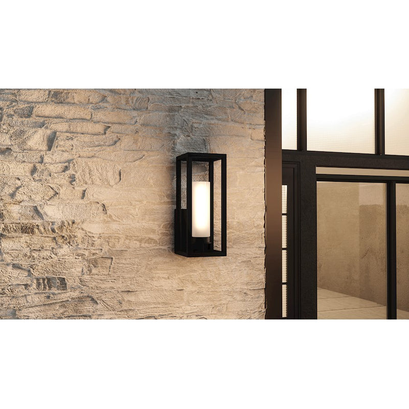 Quoizel Neville 1 Light Outdoor Lantern, Matte Black/Etched