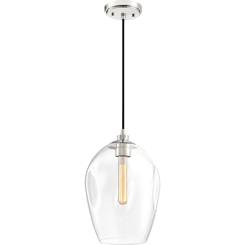 Quoizel Nostalgia 1 Light Mini Pendant, Polished Nickel