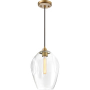 Quoizel Nostalgia 1 Light Mini Pendant, Weathered Brass