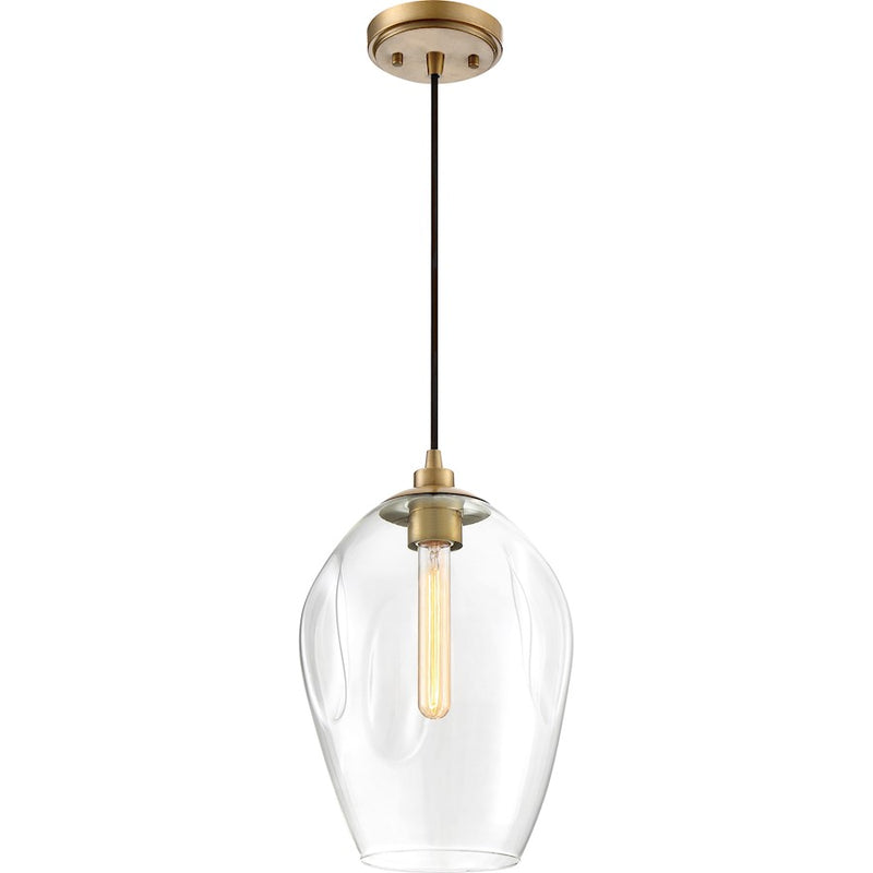Quoizel Nostalgia 1 Light Mini Pendant, Weathered Brass