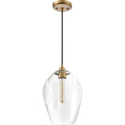 Quoizel Nostalgia 1 Light Mini Pendant, Weathered Brass