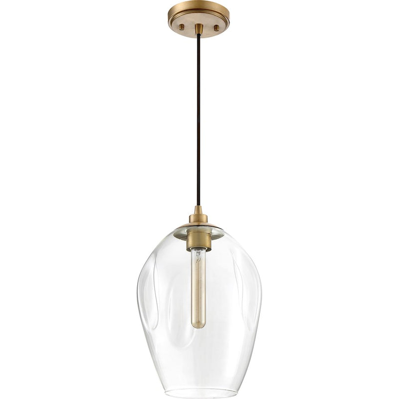 Quoizel Nostalgia 1 Light Mini Pendant, Weathered Brass