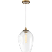Quoizel Nostalgia 1 Light Mini Pendant, Weathered Brass