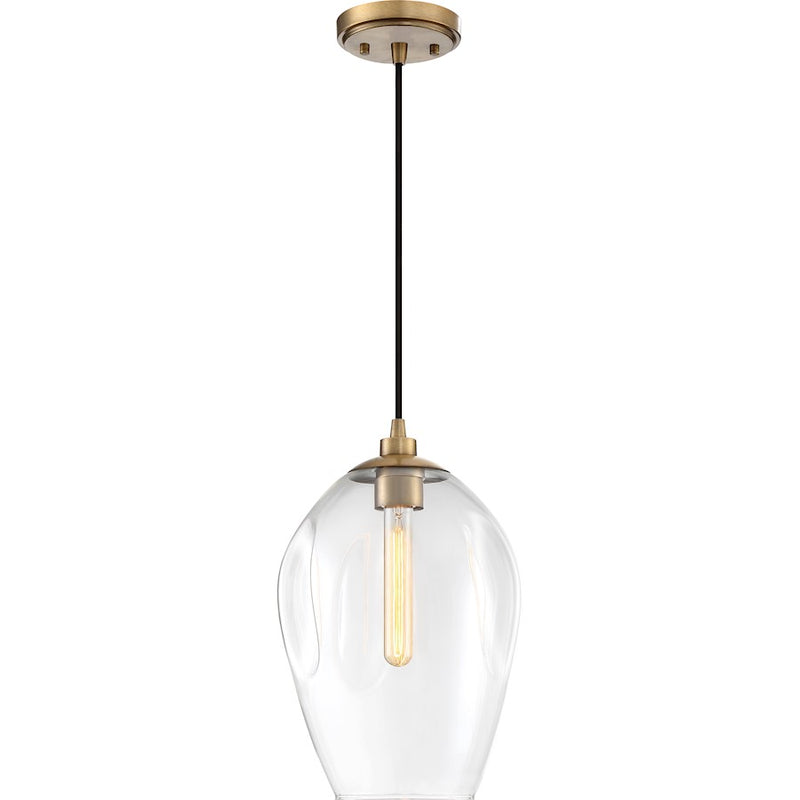Quoizel Nostalgia 1 Light Mini Pendant, Weathered Brass