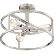 Quoizel New Harbor 3 Light Semi-Flush Mount, Brushed Nickel