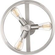 Quoizel New Harbor 3 Light Semi-Flush Mount, Brushed Nickel