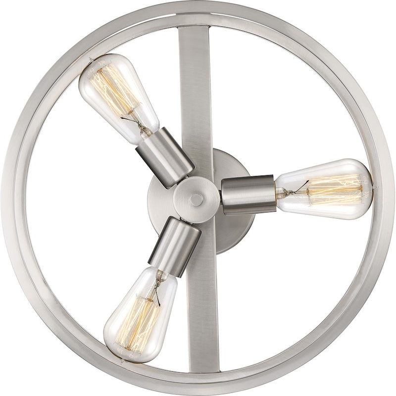 Quoizel New Harbor 3 Light Semi-Flush Mount, Brushed Nickel