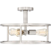 Quoizel New Harbor 3 Light Semi-Flush Mount, Brushed Nickel