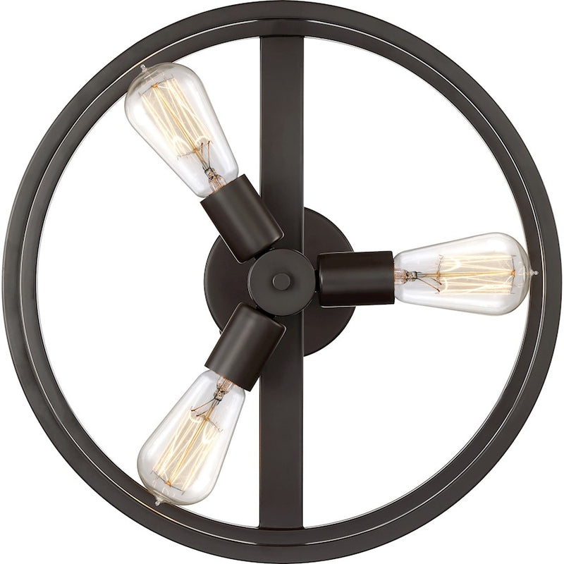 Quoizel New Harbor 3 Light Semi-Flush Mount, Western Bronze