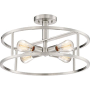 Quoizel New Harbor 4 Light Semi-Flush Mount, Brushed Nickel