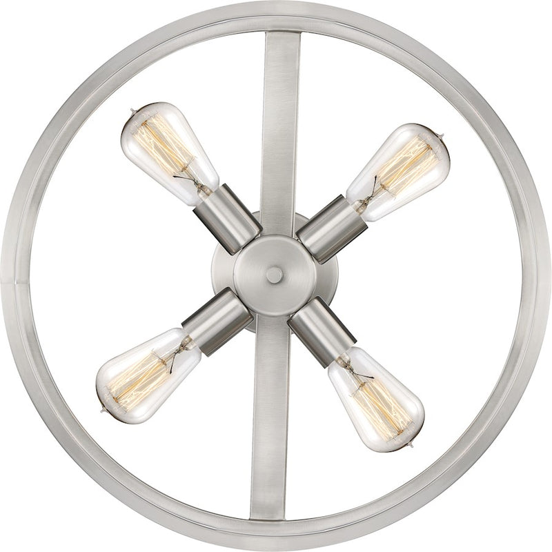 Quoizel New Harbor 4 Light Semi-Flush Mount, Brushed Nickel