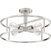 Quoizel New Harbor 4 Light Semi-Flush Mount, Brushed Nickel
