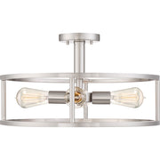 Quoizel New Harbor 4 Light Semi-Flush Mount, Brushed Nickel