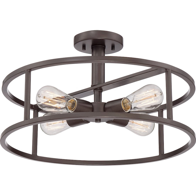 Quoizel New Harbor Semi-Flush Mount in Western Bronze