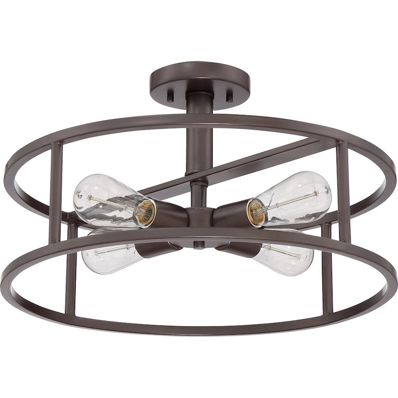 Quoizel New Harbor Semi-Flush Mount in Western Bronze