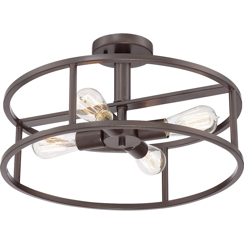 Quoizel New Harbor Semi-Flush Mount in Western Bronze