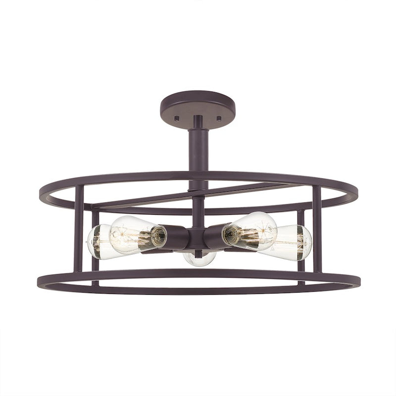 Quoizel New Harbor 5 Light Semi-Flush Mount, Western Bronze