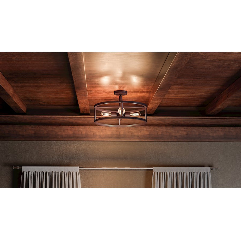 Quoizel New Harbor 5 Light Semi-Flush Mount, Western Bronze