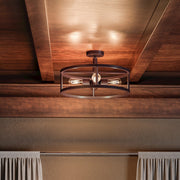 Quoizel New Harbor 5 Light Semi-Flush Mount, Western Bronze