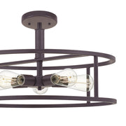 Quoizel New Harbor 5 Light Semi-Flush Mount, Western Bronze
