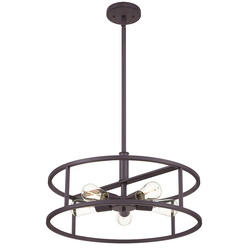 Quoizel New Harbor 5 Light Pendant, Western Bronze