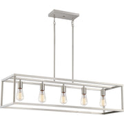 Quoizel New Harbor 5 Light Island Light, Brushed Nickel