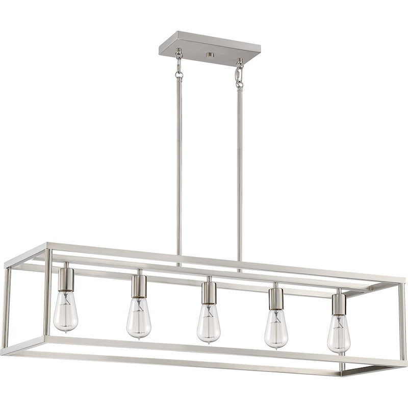 Quoizel New Harbor 5 Light Island Light, Brushed Nickel