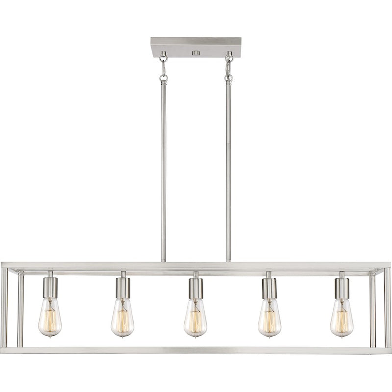 Quoizel New Harbor 5 Light Island Light, Brushed Nickel