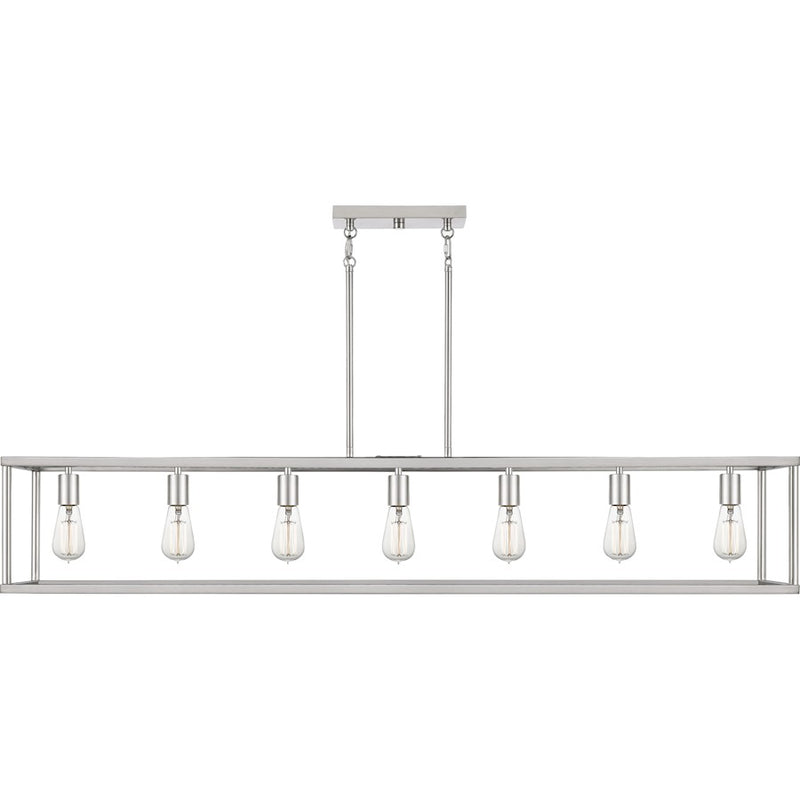 Quoizel New Harbor 7 Light Island Chandelier, Brushed Nickel