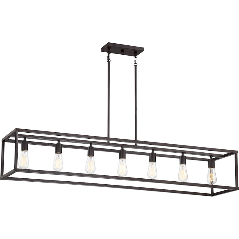 Quoizel New Harbor 7 Light Island Chandelier, Western Bronze