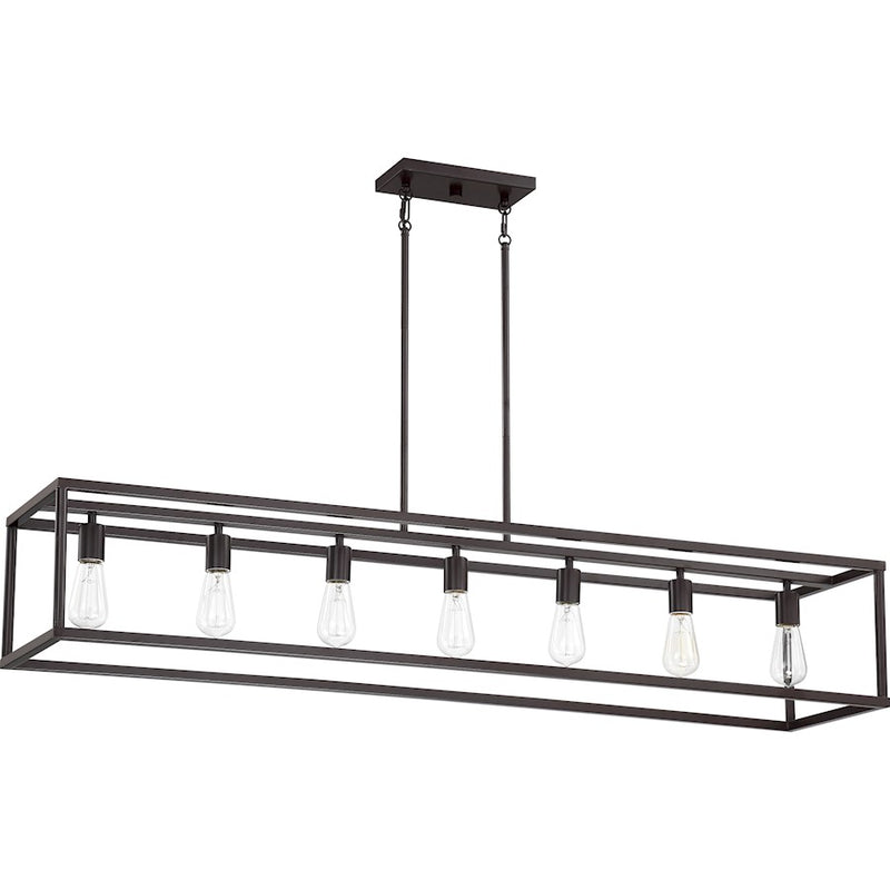 Quoizel New Harbor 7 Light Island Chandelier, Western Bronze
