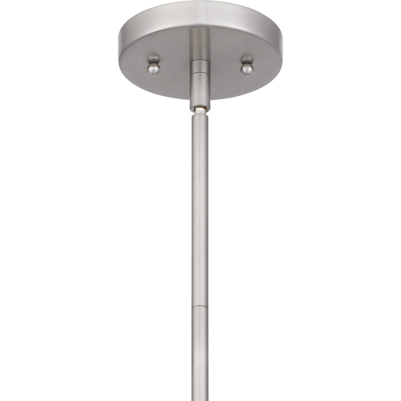 Quoizel Nielson 5in 1-Light Mini Pendant | Transitional Brushed Nickel and Opal Etched Glass | Kitchen Island & Dining Room | Model NIE1505BN
