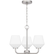 Quoizel Nielson 17in 3-Light Pendant | Transitional Brushed Nickel and Opal Etched Glass | Kitchen Island & Dining Room | Model NIE2817BN