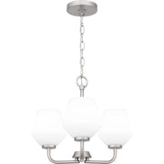 Quoizel Nielson 17in 3-Light Pendant | Transitional Brushed Nickel and Opal Etched Glass | Kitchen Island & Dining Room | Model NIE2817BN