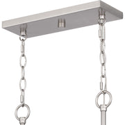 Quoizel Nielson 36in 4-Light Island Chandelier | Transitional Brushed Nickel and Opal Etched Glass | Kitchen Island & Dining Room | Model NIE436BN
