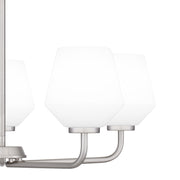 Quoizel Nielson 25in 5-Light Chandelier | Transitional Brushed Nickel and Opal Etched Glass | Dining Room & Foyer | Model NIE5025BN