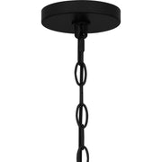 Quoizel Nielson 25in 5-Light Chandelier | Transitional Matte Black and Opal Etched Glass | Dining Room & Foyer | 25 x 25 x 15.5 in | Model NIE5025MBK