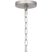 Quoizel Nielson 28in 9-Light Chandelier | Transitional Brushed Nickel and Opal Etched Glass | Dining Room & Foyer | Model NIE5028BN