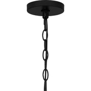 Quoizel Nielson 28in 9-Light Chandelier | Transitional Matte Black and Opal Etched Glass | Dining Room & Foyer | Model NIE5028MBK